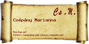 Csépány Marianna névjegykártya